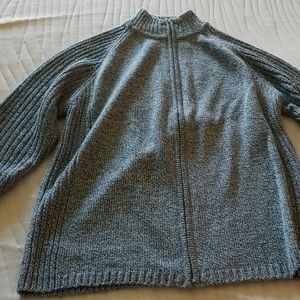 Shaker style zip up sweater